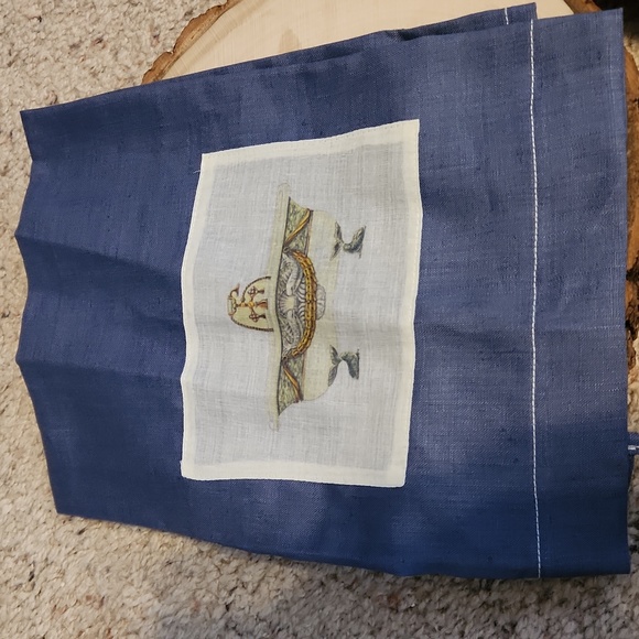 Mariasch Studios New York Set of 2 Bathtub Design Linens Blue & Beige - Picture 4 of 5